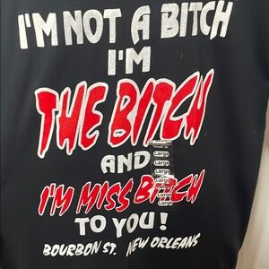 😎😎😎BOGOHO😎😎😎Gildan Black Tee with Red and White Graphic-Large